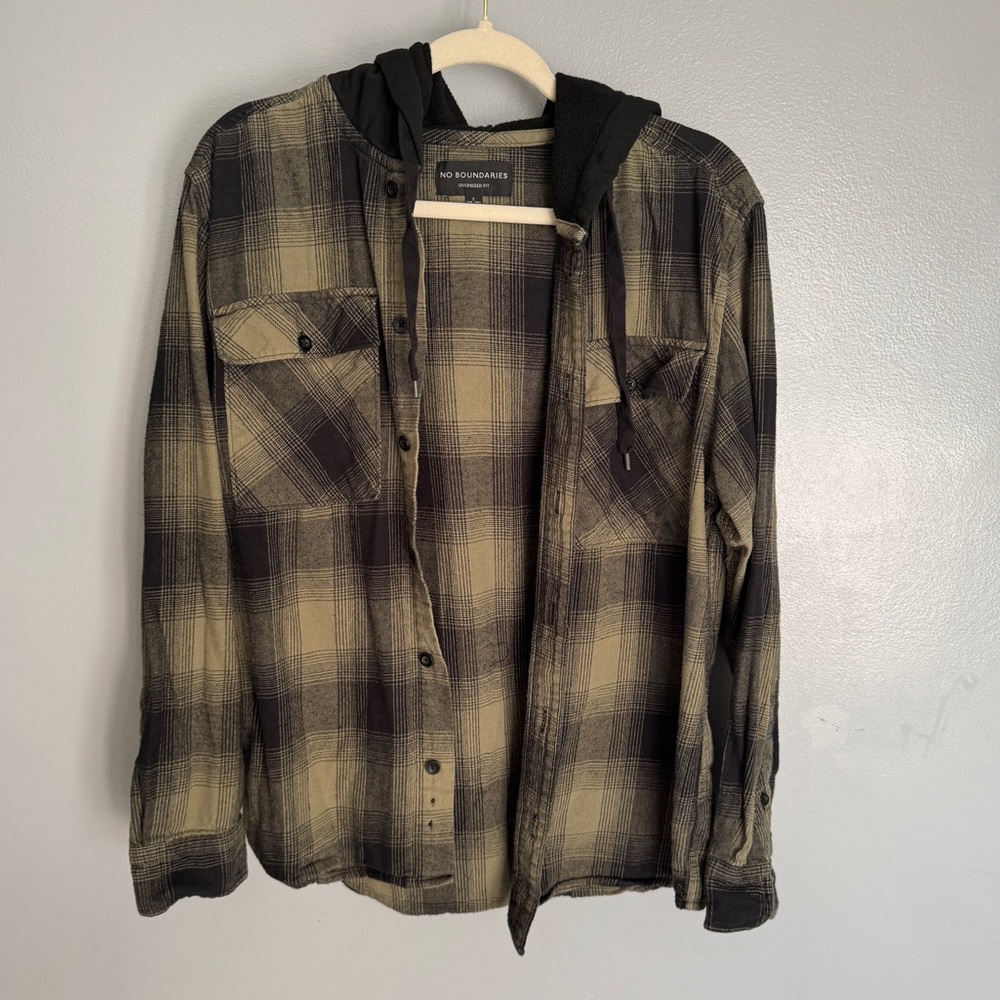 Men’s Hooded Flannel Shacket - Picture 4 of 6
